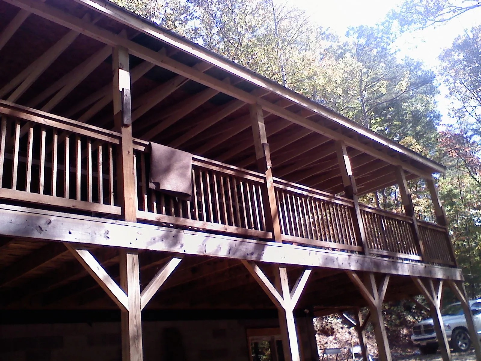 Timber framing under a new elevated porch and deck — Roof Leak Repair in Antrim by Roofing Brothers